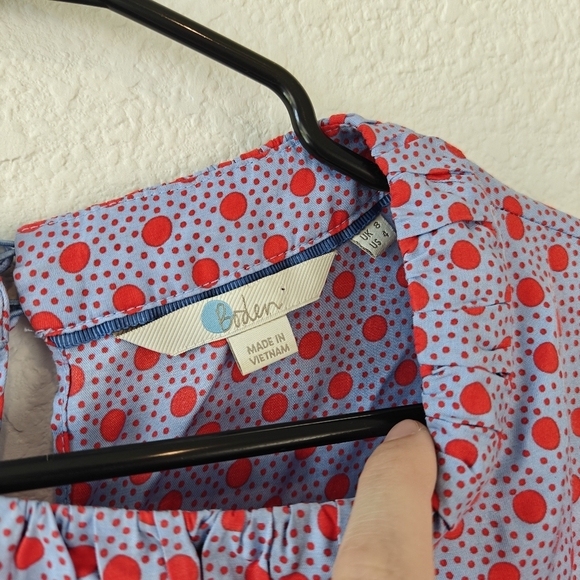 Boden Womens US 4 / UK 8 Carey Polka Dot Silk Blend Pleated Top FB - Picture 6 of 9